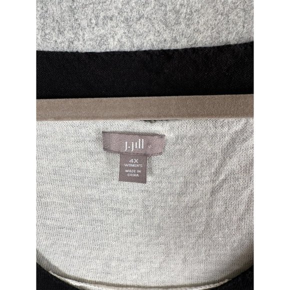 J. Jill 4X Tank Top Womens Black Cream Double Layer Sleeveless Linen Rayon Shirt - Picture 6 of 8